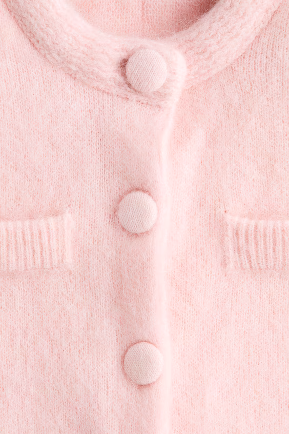 Кардиган из мохеровой смеси с объемными кокетками