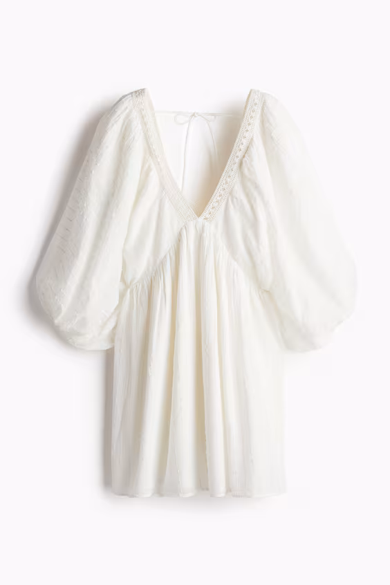 Платье из хлопка с баллонными рукавами