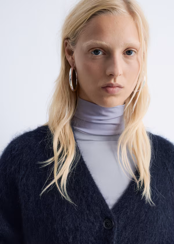 Длинный кардиган из мохера