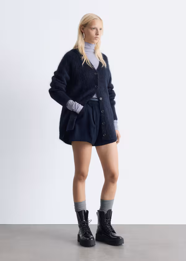 Длинный кардиган из мохера