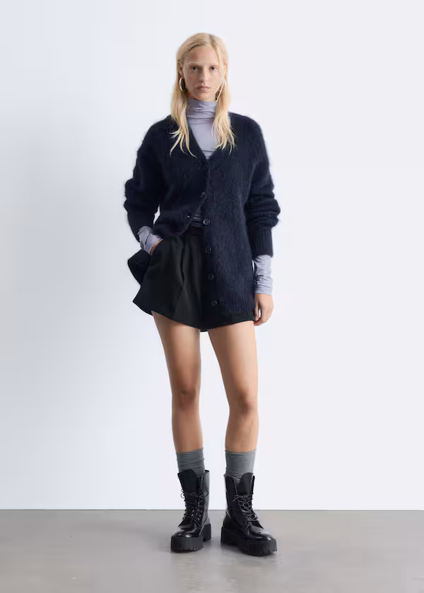 Длинный кардиган из мохера