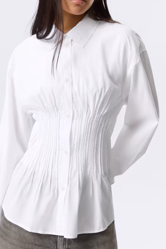 Рубашка из хлопковой поплина с скрученной талией