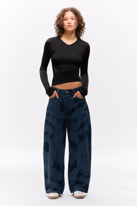 Топ с длинным рукавом и вырезом лодочкой