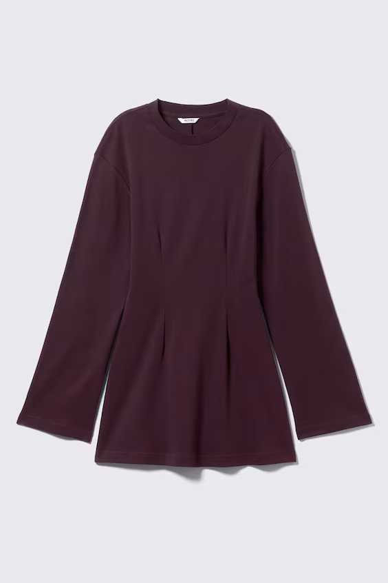 Короткое хлопковое платье с длинным рукавом