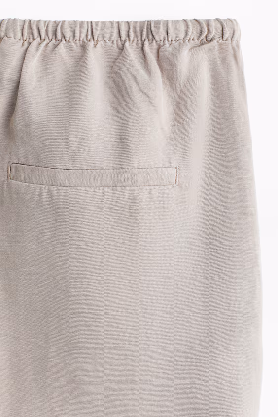 Прямые брюки из смеси льна