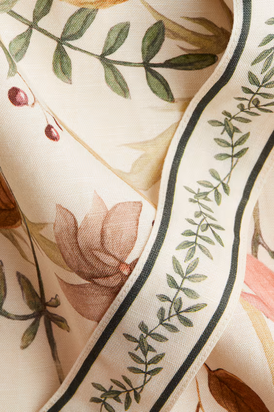 Платье из смеси льна с завязками на плечах