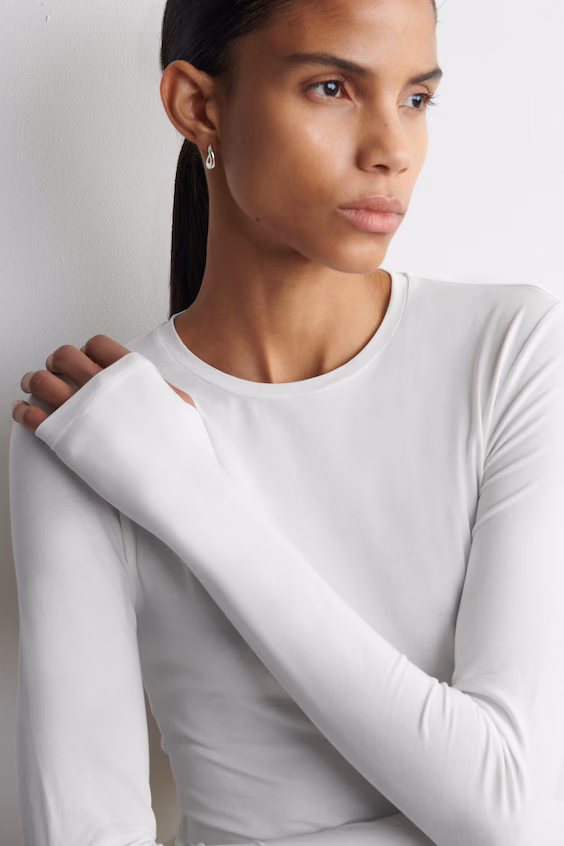 Топ из хлопка с длинными рукавами