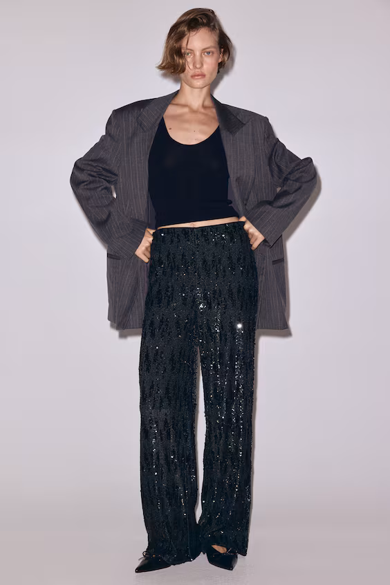 Брюки со стразами
