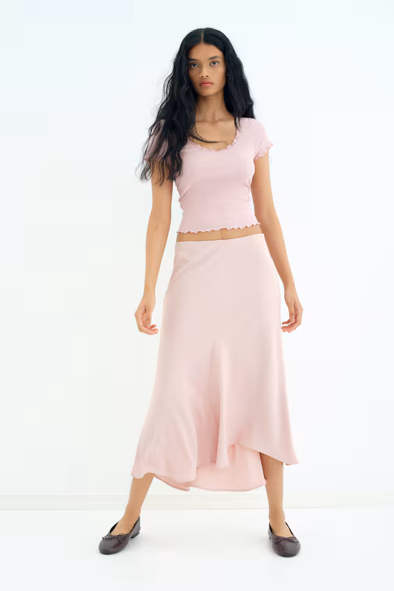 Асимметричная миди-юбка