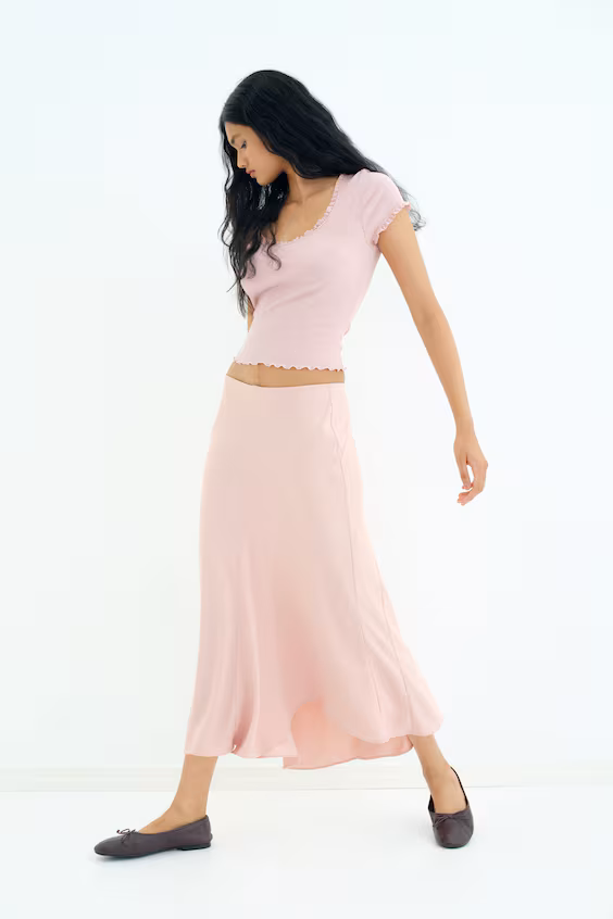 Асимметричная миди-юбка