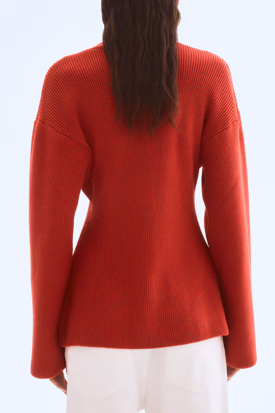 Кардиган из вязаного рубчика