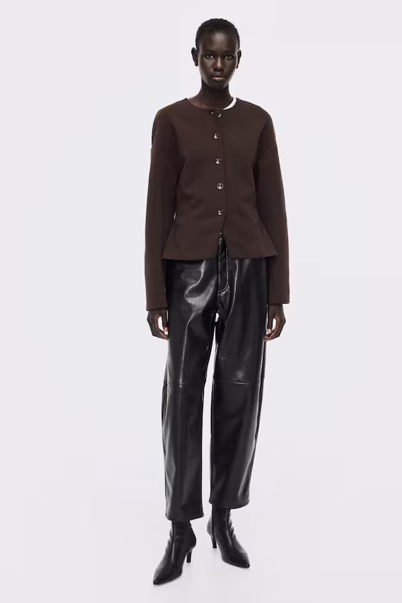 Блейзер из неопрена без воротника