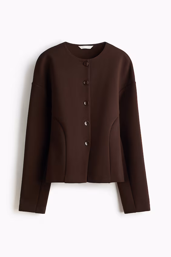 Блейзер из неопрена без воротника