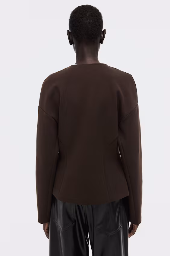 Блейзер из неопрена без воротника