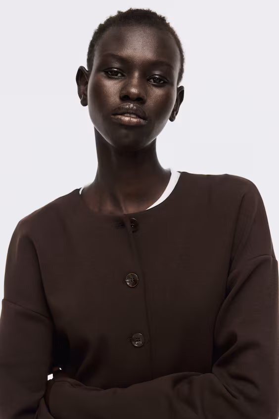 Блейзер из неопрена без воротника