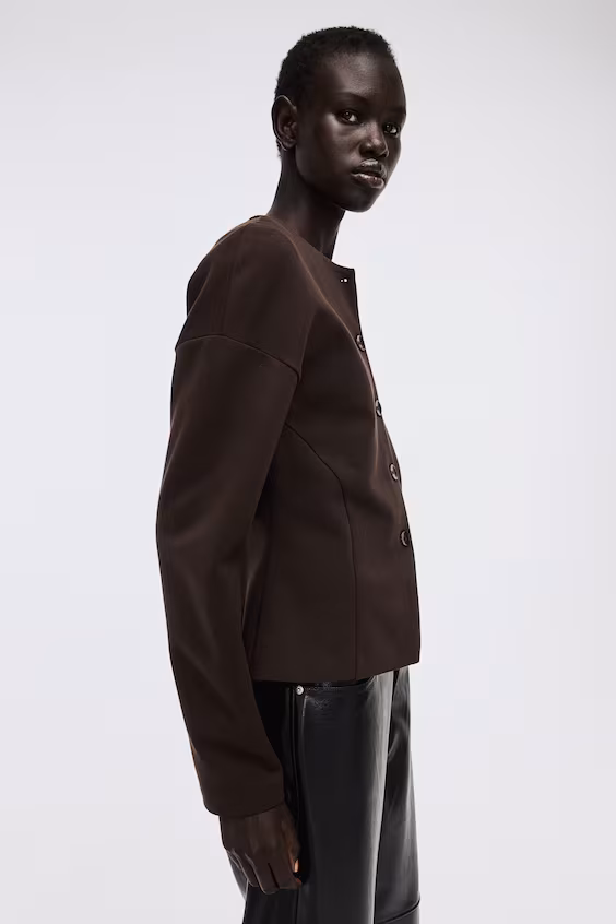 Блейзер из неопрена без воротника