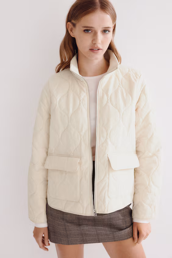 Оверсайз стеганный пуховик