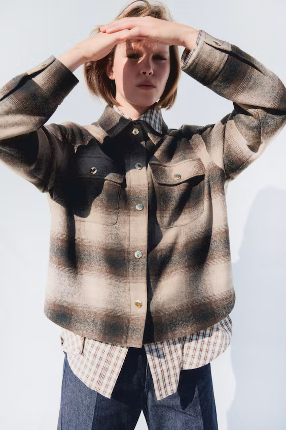 Оверсайз рубашечное пальто