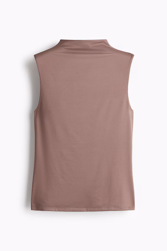 Топ из микрофибры с половинчатым воротником