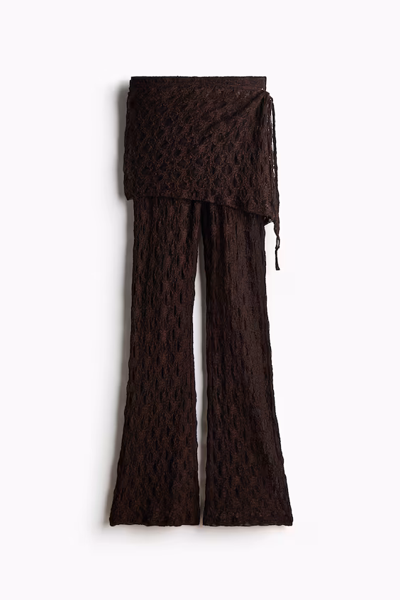 Кружевные брюки с наложенной юбкой