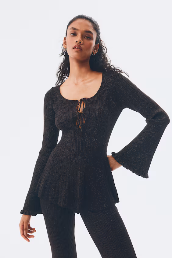 Свитер в рубчик с блеском