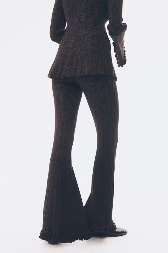 Брюки в рубчик блестящие