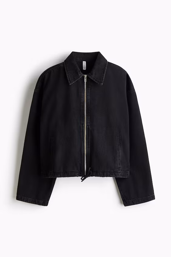 Джинсовый пиджак с воротником