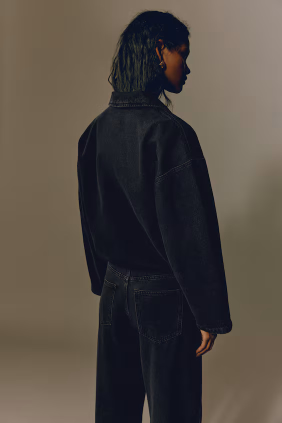 Джинсовый пиджак с воротником