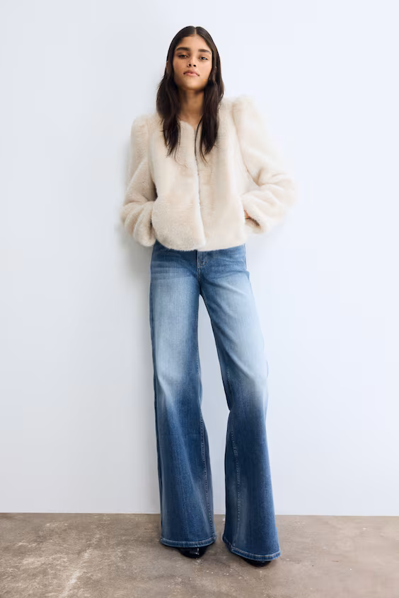 Джинсы широкие с высокой посадкой