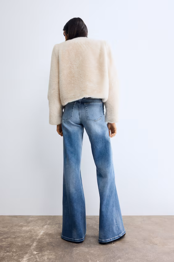 Джинсы широкие с высокой посадкой