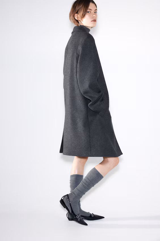 Пальто длинное оверсайз из шерстяной смеси