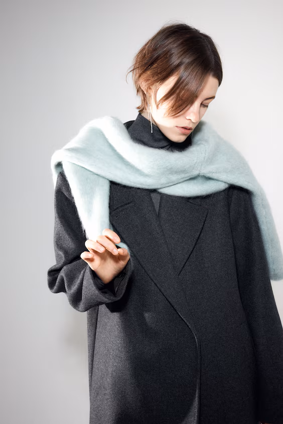 Пальто длинное оверсайз из шерстяной смеси