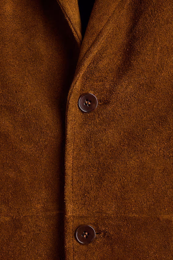 Замшевое пальто свободного кроя