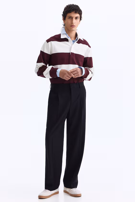 Классические брюки из шерстяной смеси свободного кроя