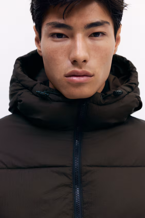 Свободный стеганый пуховик