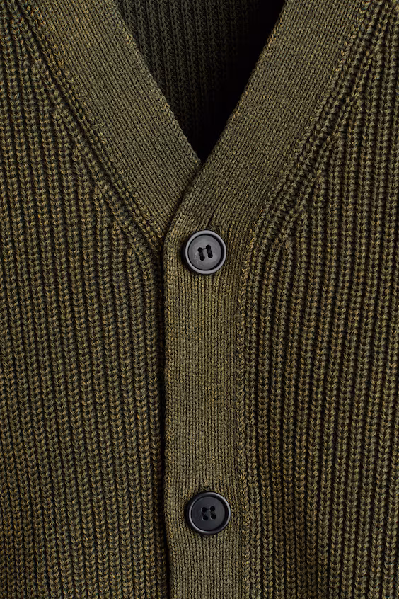 Кардиган из рубчикового хлопка relaxed fit