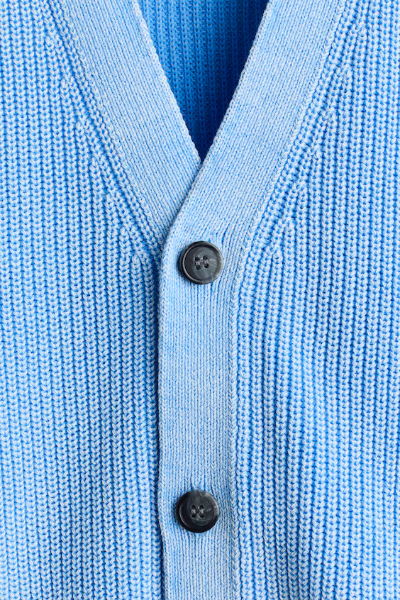 Кардиган relaxed fit из рубчиковой хлопковой ткани