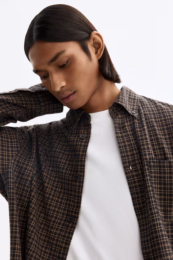 Рубашка из хлопка свободного кроя