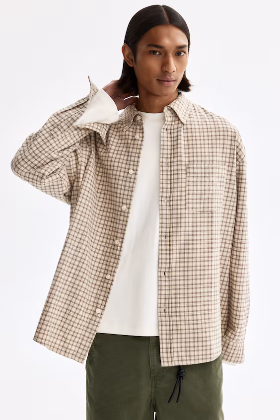 Рубашка из хлопка свободного кроя