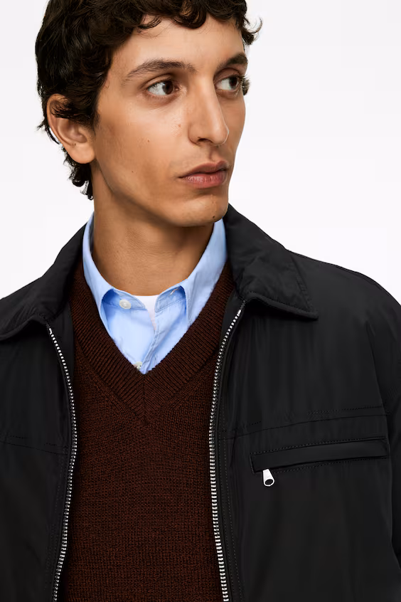 Куртка из нейлона в квадратном крое