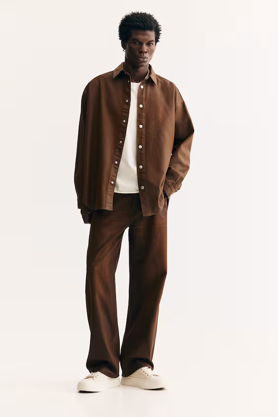 Джинсовая рубашка в свободном крое