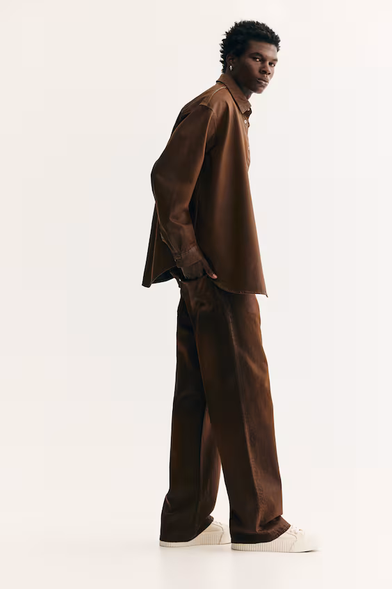 Джинсовая рубашка в свободном крое