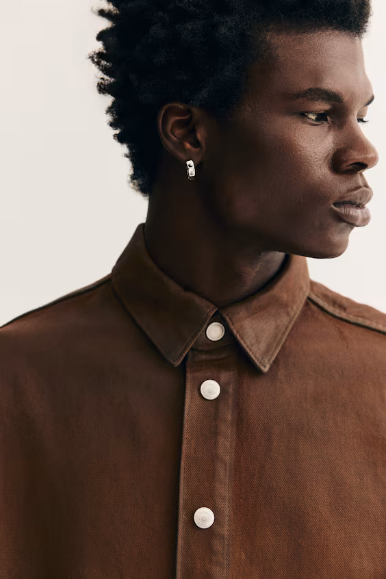 Джинсовая рубашка в свободном крое