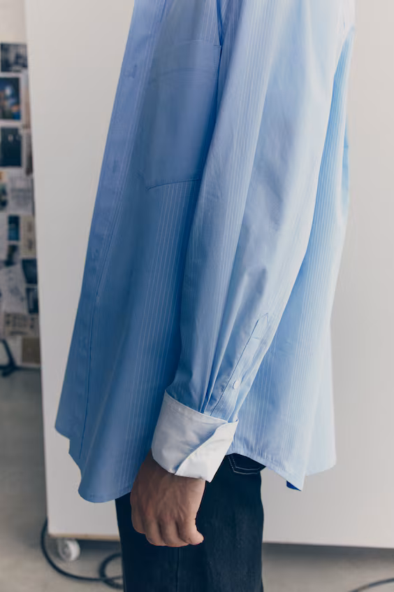 Рубашка в полоску из хлопка