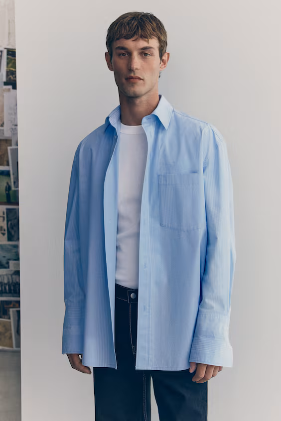 Рубашка в полоску из хлопка