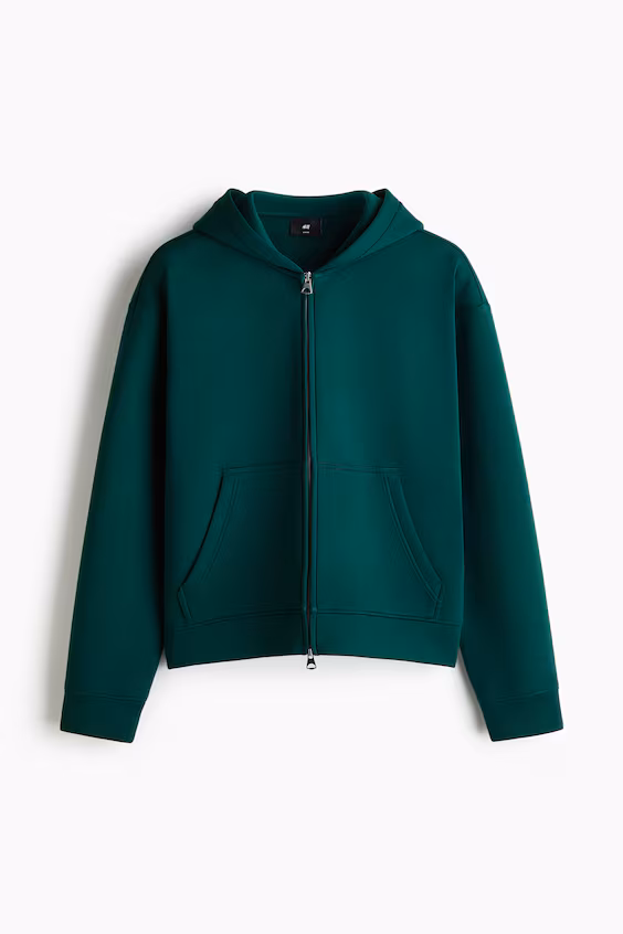 Парка с капюшоном из неопрена свободного кроя