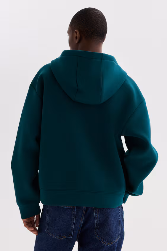 Парка с капюшоном из неопрена свободного кроя