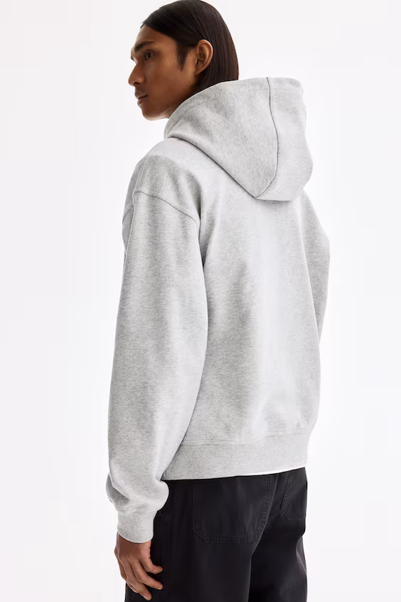 Толстовка с капюшоном и принтами, свободного кроя