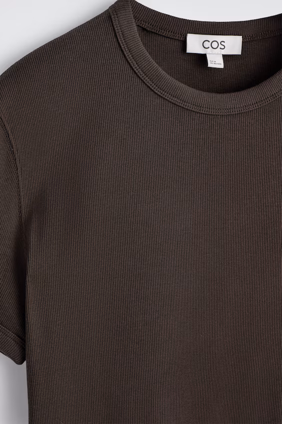 Облегающая футболка из хлопкового рубчика