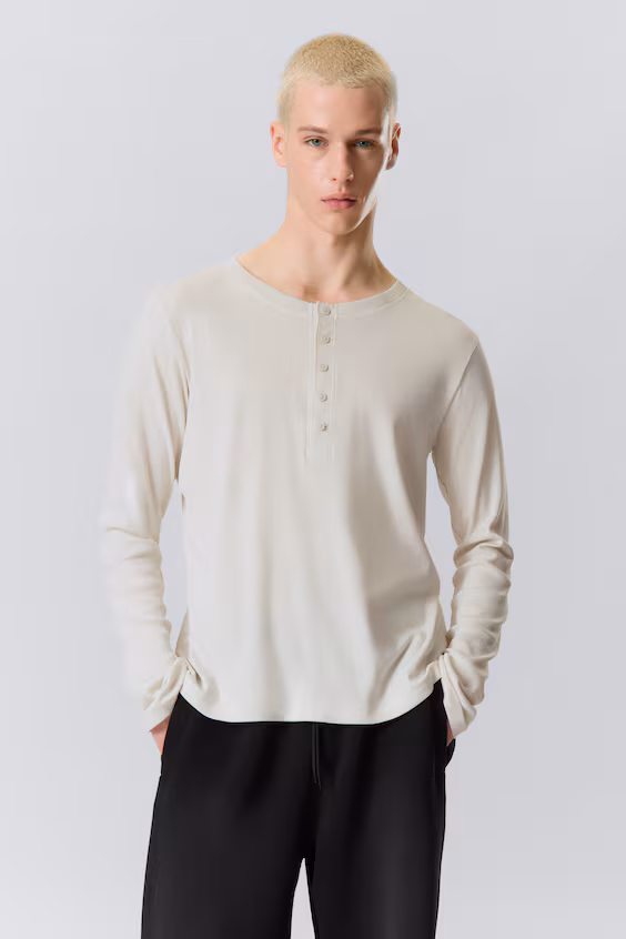 Футболка henley с длинным рукавом